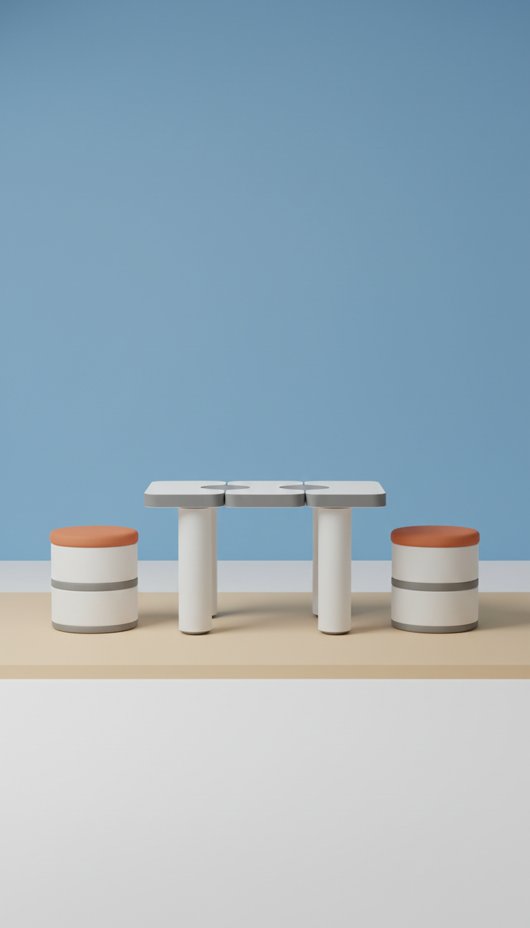 Modular Play Table and Stool Set