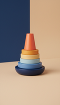 Scandinavian Navy Wooden Stacking Toy
